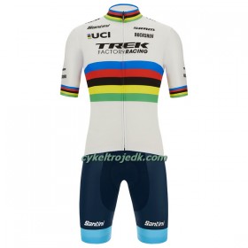 Cykeltøj + Cykelshorts 2022 Trek Factory Racing XC Verdens Mesterskab Flerfarvet Hvid